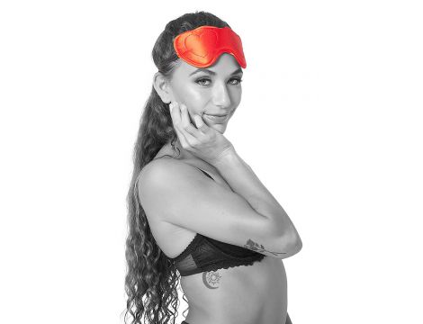 Opaska na oczy Sportsheets Amor satynowa czerwona - 6