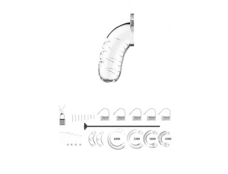 Pas cnoty ManCage Model 16 transparentny z rozszerzaczem cewki - 3