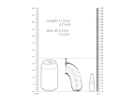 Pas cnoty ManCage Model 16 transparentny z rozszerzaczem cewki - 4