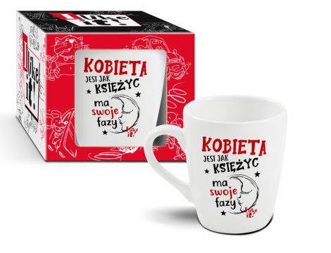 Kubek baryłka porcelanowy Kobieta jest jak księżyc 300 ml