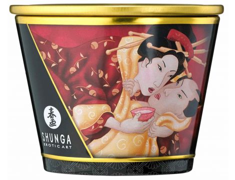 Świeca do masażu Shunga Romance truskawka szampan - 3