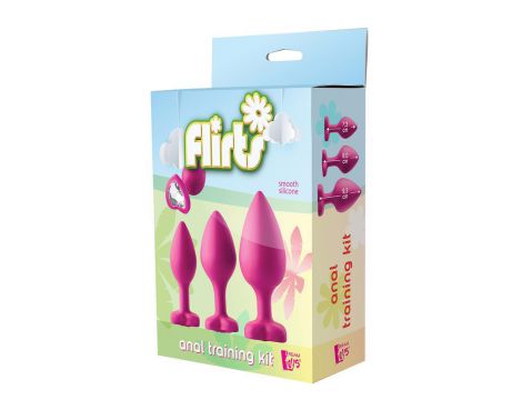 Zestaw korków analnych Flirts Dream Toys różowy z kamieniami - 5