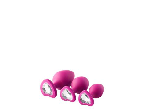 Zestaw korków analnych Flirts Dream Toys różowy z kamieniami