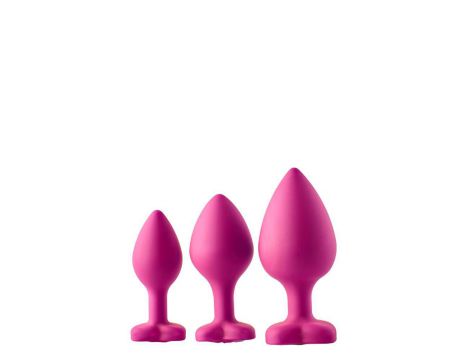 Zestaw korków analnych Flirts Dream Toys różowy z kamieniami - 2