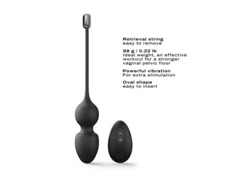 Kulki gejszy wibrujące Dorcel Love Balls czarne USB 9 cm - 3