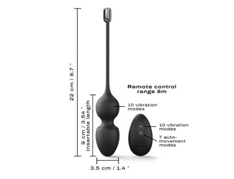Kulki gejszy wibrujące Dorcel Love Balls czarne USB 9 cm - 5