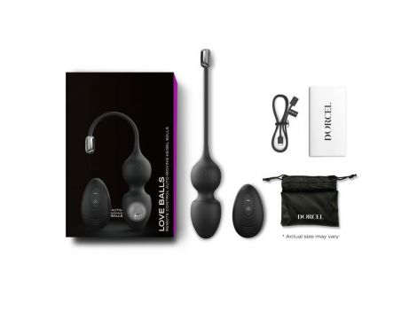 Kulki gejszy wibrujące Dorcel Love Balls czarne USB 9 cm - 6