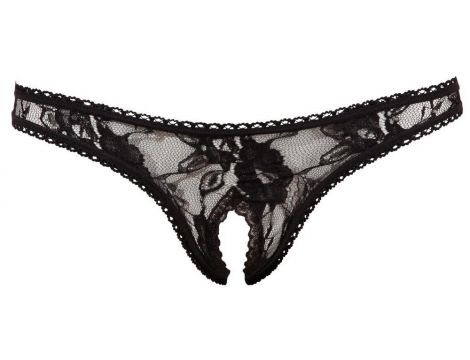 Stringi z otwartym kroczem Cottelli LINGERIE czarny S - 18