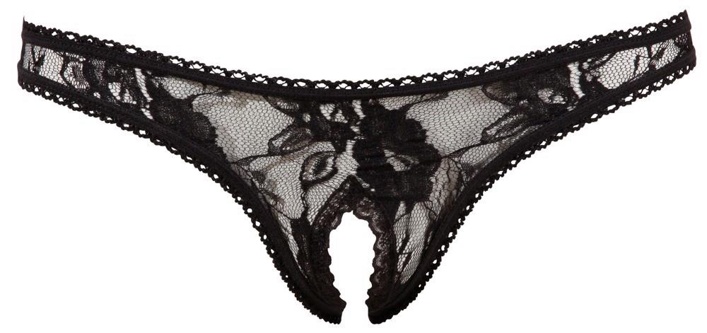 crotchless string black l