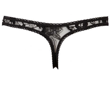 Stringi z otwartym kroczem Cottelli LINGERIE czarny L - 16