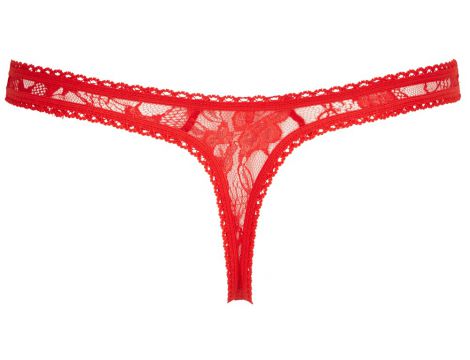Stringi koronkowe Cottelli LINGERIE czerwone S - 16