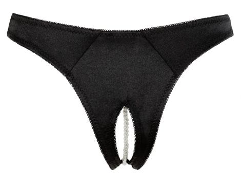 Stringi z perełami Cottelli Lingerie czarny XL - 13