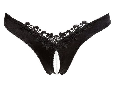 Stringi z perełami Cottelli Lingerie czarny XL - 6