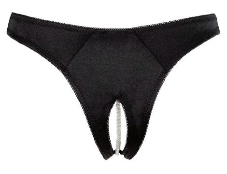 Stringi z perełami Cottelli Lingerie czarny XL - 15