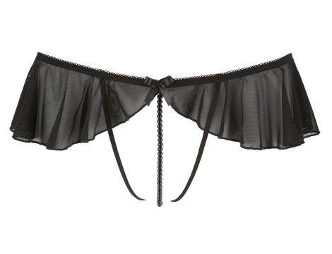 Stringi z falbankami ouvert Cottelli LINGERIE czarny L - 9