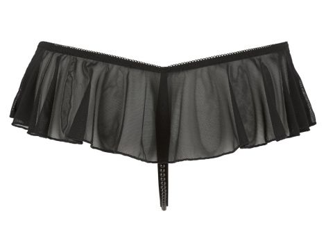 Stringi z falbankami ouvert Cottelli LINGERIE czarny L - 13