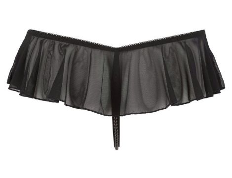 Stringi z falbankami ouvert Cottelli LINGERIE czarny L - 15