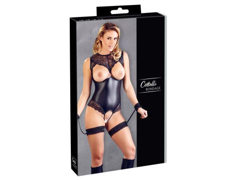 Body z podwiązkami i kajdankami Cottelli BONDAGE L