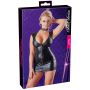 Sukienka mini wet look Cottelli PARTY czarna z zamkiem L - 3
