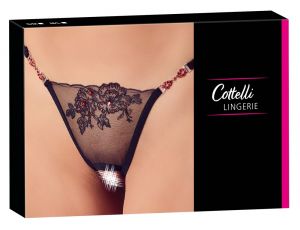 Stringi Cottelli LINGERIE czerwone z kamieniami M/L