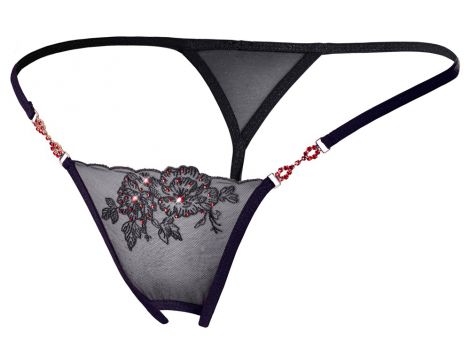 Stringi Cottelli LINGERIE czerwone z kamieniami M/L - 5