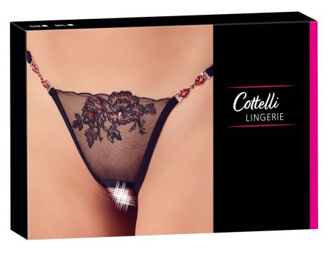 Stringi Cottelli LINGERIE czerwone z kamieniami M/L - 2