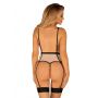 Body z pasem do pończoch Lilines Obsessive różowe L/XL - 3
