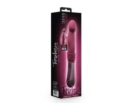 Dildo z pchnięciem Temptasia Trixie winne silikonowe 25 cm