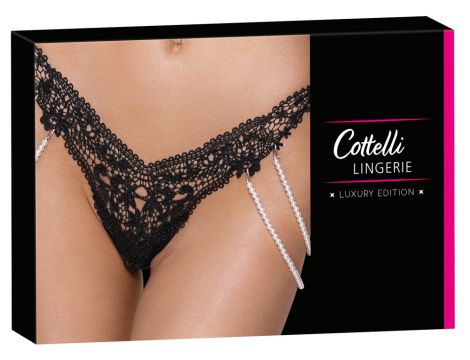Stringi z perłami Cottelli LINGERIE M/L - 2