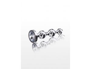 Korek analny Diamond Star Beads srebrny 13 cm