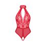 Body koronkowe Dagmarie z otwartym krokiem Obsessive czerwone M/L - 6