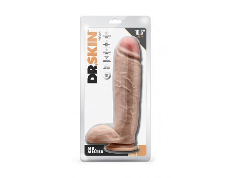 Dildo z kulkami Dr Skin Mr Mister beżowy 27 cm - 6