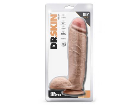 Dildo z kulkami Dr Skin Mr Mister beżowy 27 cm - 2