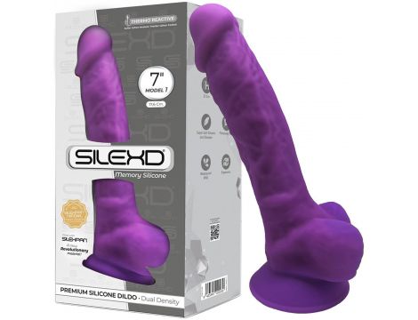 Realistyczne dildo Silexd fioletowe 17,5 cm - 2