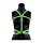 Erotyczna uprząż body Ouch świecąca neonowa zielona czarna L XL