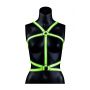 Uprząż body Ouch! świecąca w ciemności neon zielona czarna S/M - 2