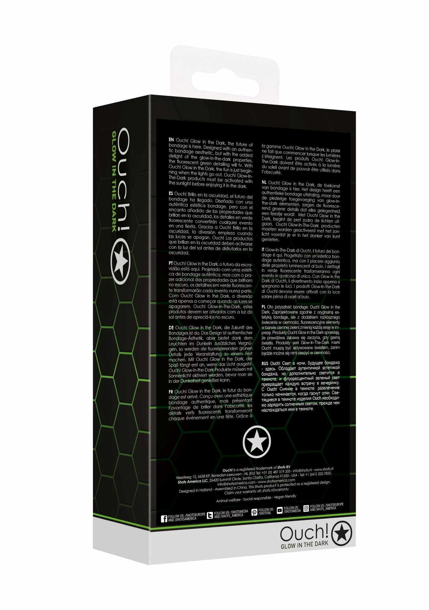 full body harness - gitd - neon green/black - s/m