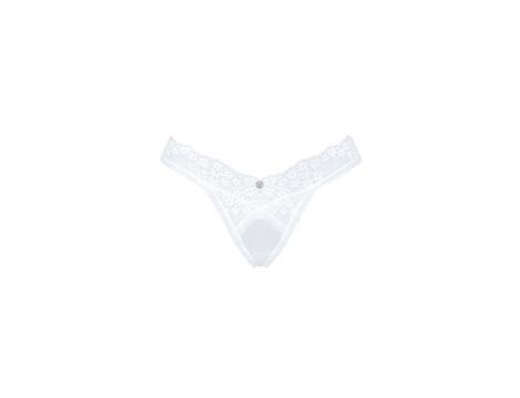 Stringi koronkowe Obsessive Heavenlly otwarte z zawieszką XS/S - 5