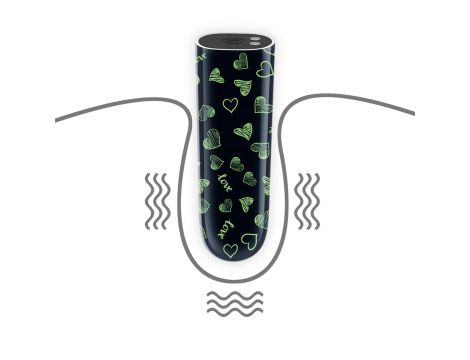 Mini wibrator Lovetoy serce świecący w ciemności ładowalny zielony 8cm - 4