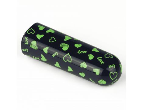 Mini wibrator Lovetoy serce świecący w ciemności ładowalny zielony 8cm - 7