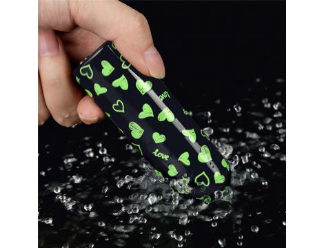 Mini wibrator Lovetoy serce świecący w ciemności ładowalny zielony 8cm - 10