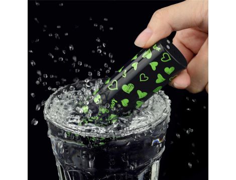 Mini wibrator Lovetoy serce świecący w ciemności ładowalny zielony 8cm - 12