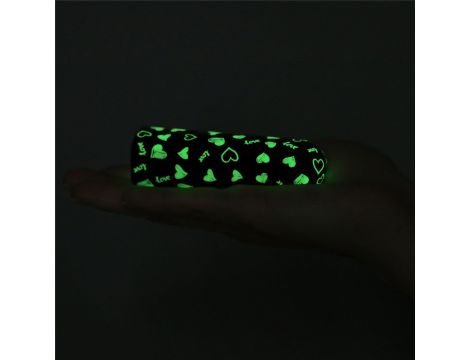 Mini wibrator Lovetoy serce świecący w ciemności ładowalny zielony 8cm - 17