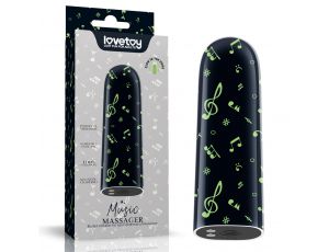 Mini wibrator ładowalny świecący w ciemności Lovetoy zielony 8 cm