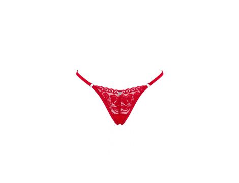 Stringi Lacelove Obsessive czerwone z koronką XL 2XL - 5