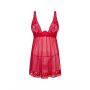 Czerwony koronkowy babydoll i stringi Lacelove Obsessive XS/S - 8