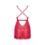 Czerwony koronkowy babydoll i stringi Lacelove Obsessive XL 2XL - 9