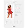 Czerwony koronkowy babydoll i stringi Lacelove Obsessive XL 2XL - 10