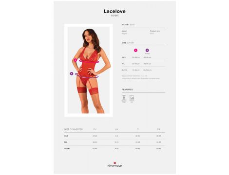 Gorset i stringi Lacelove Obsessive czerwony M/L - 9