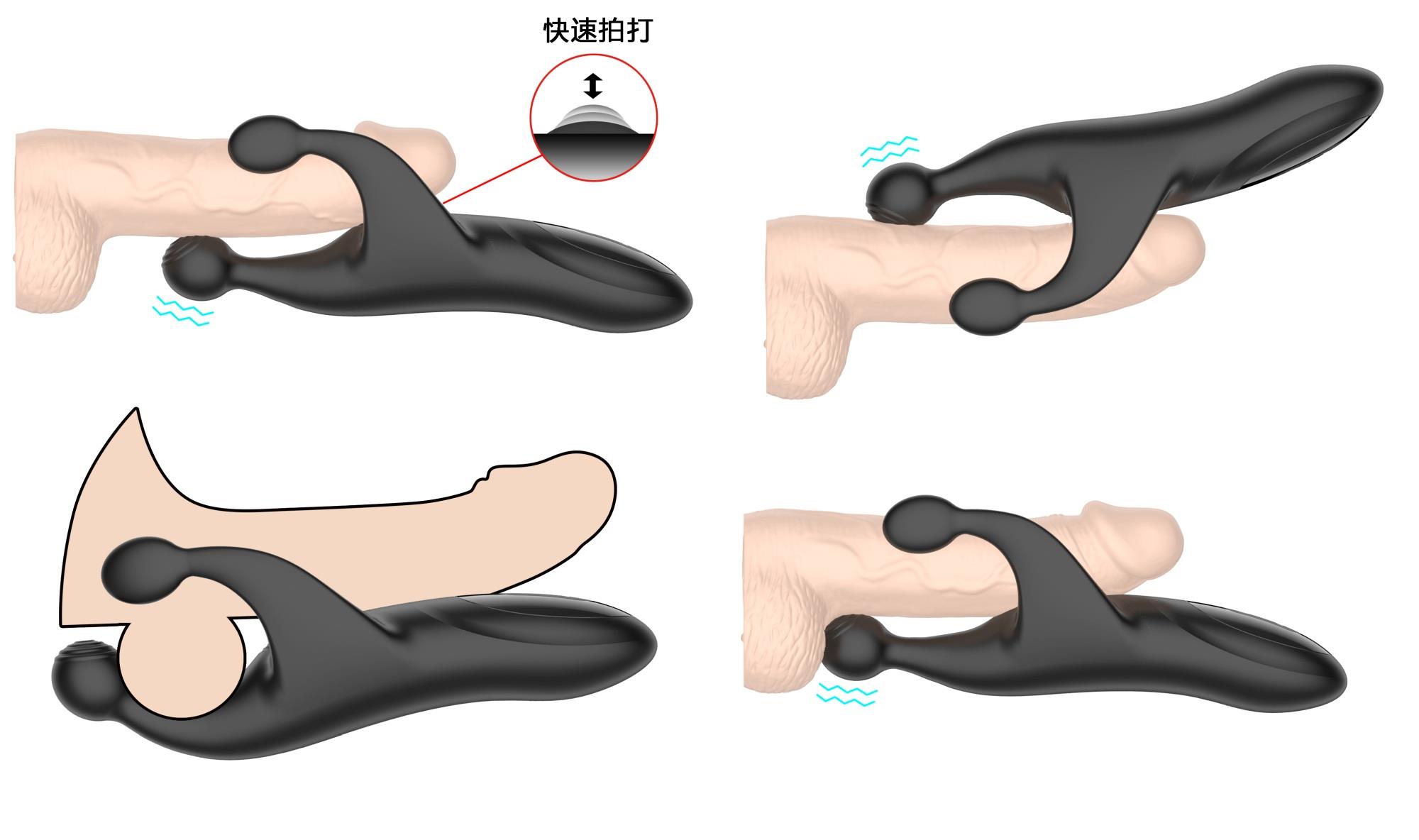 masturbator -tapping and vibrating penis stimulator